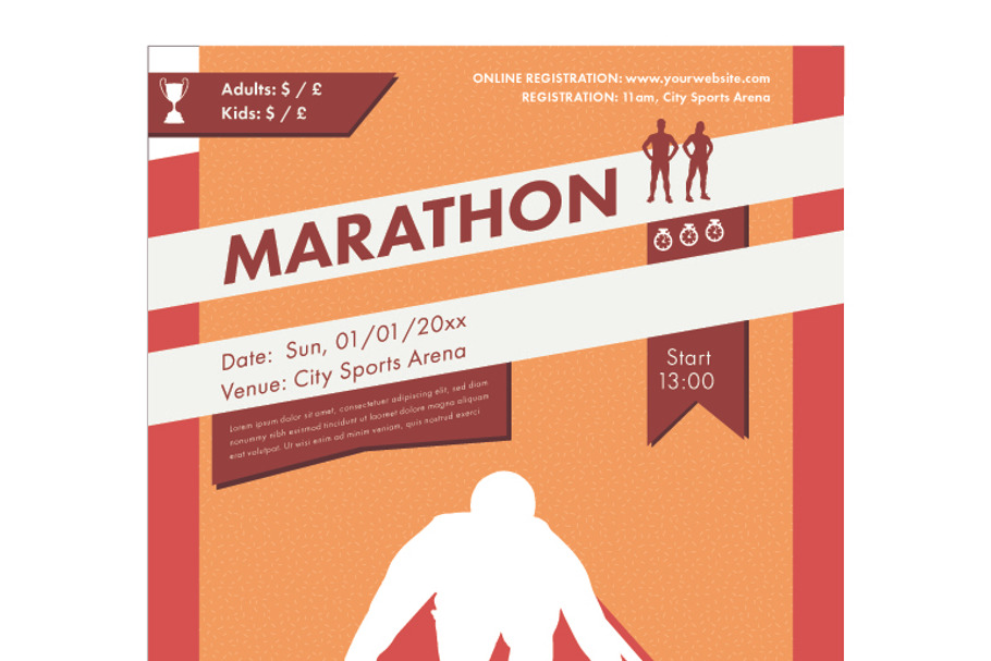 Marathon poster in Flyer Templates - product preview 8