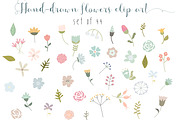 44 flowers clip art set