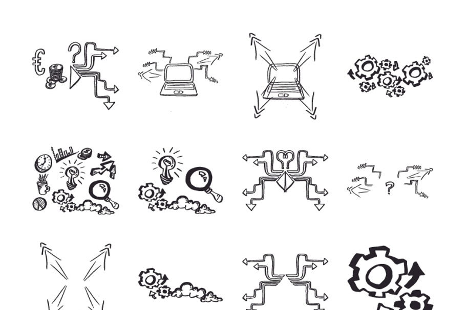 handdraw business icons