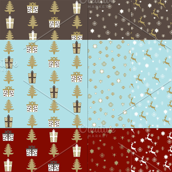 Hand-Sketched Holiday Digital Papers in Patterns - product preview 1