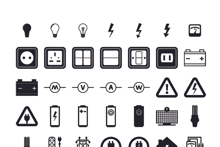 Electrician icons in Graphics - product preview 8