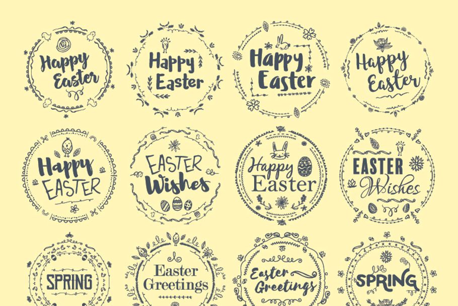 Easter words icons