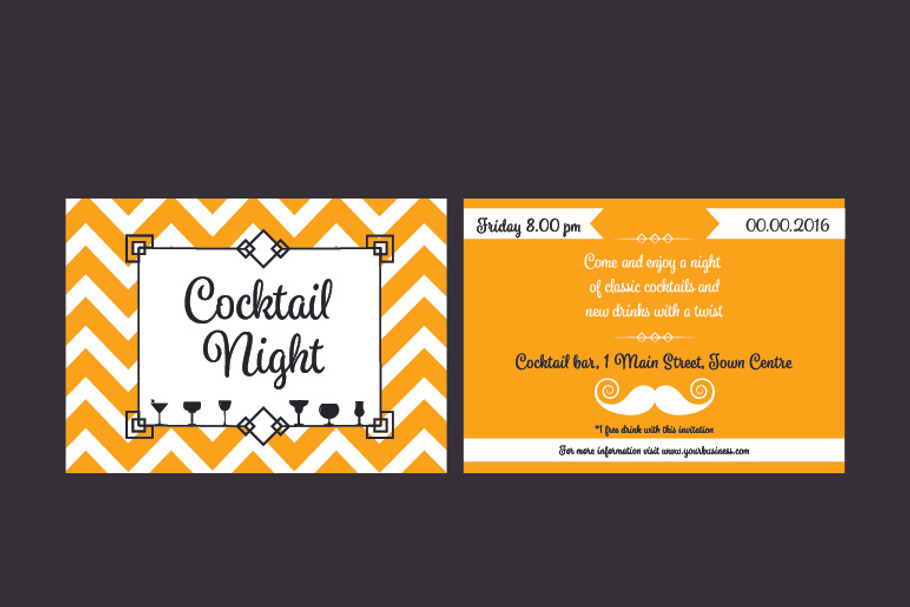 Cocktail night invitation 