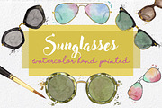 Watercolor Sunglasses Clipart Summer