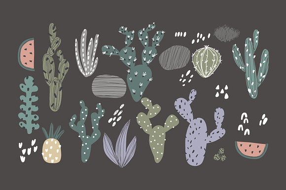 Hand Drawn Cacti pattern, card in Patterns - product preview 2