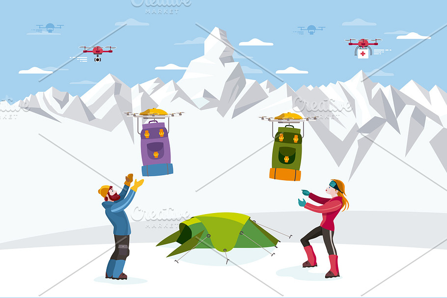 Drones and Climbers in Illustrations - product preview 8