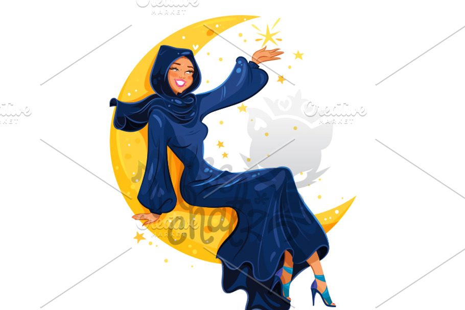 Lady on the Moon in Illustrations - product preview 8