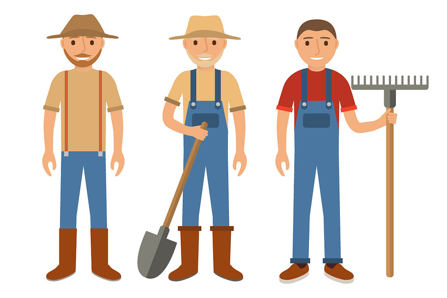 Farmers using agricultural tools in Illustrations - product preview 8