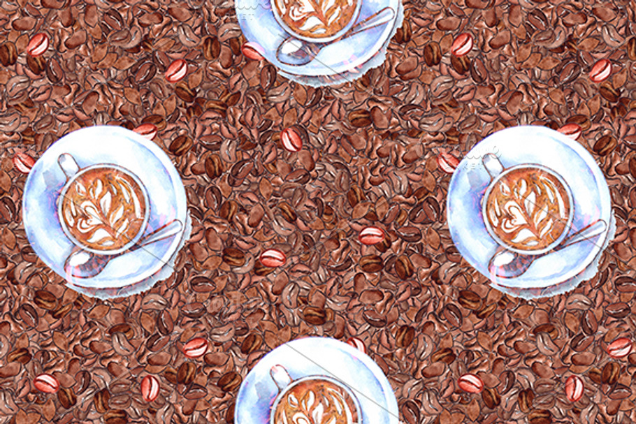 Coffee drink beans seamless pattern in Patterns - product preview 8