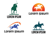 4 Horse Racehorse Logo Symbol