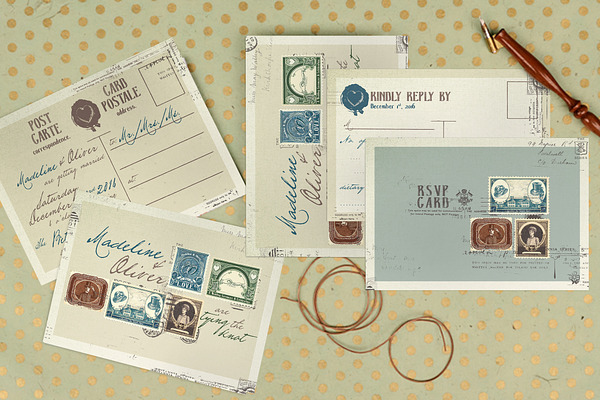 Vintage Stamp Wedding Suite