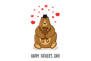 Cute Father's Day card with Dad Bear and his baby