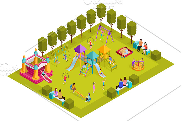 Playground Isometric Set in Objects - product preview 2