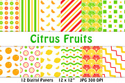 Citrus Fruits Digital Paper