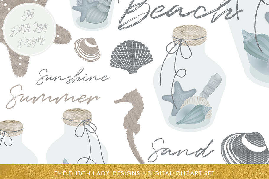 Glass Bottle Sea & Beach Clipart