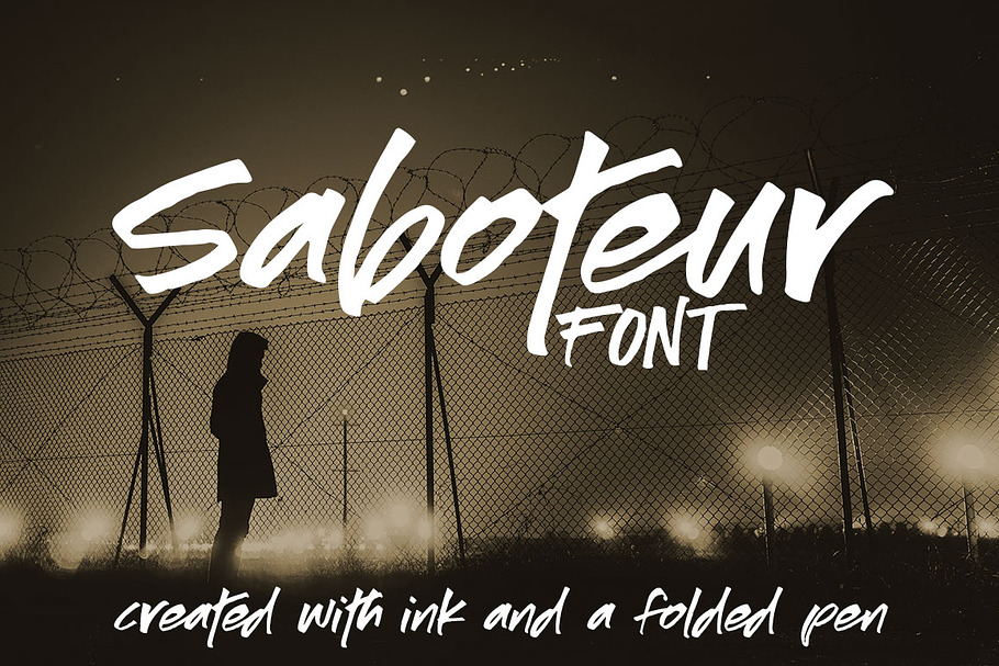 Saboteur: a moody inky font in Display Fonts - product preview 8