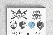 Vintage alpine ski labels