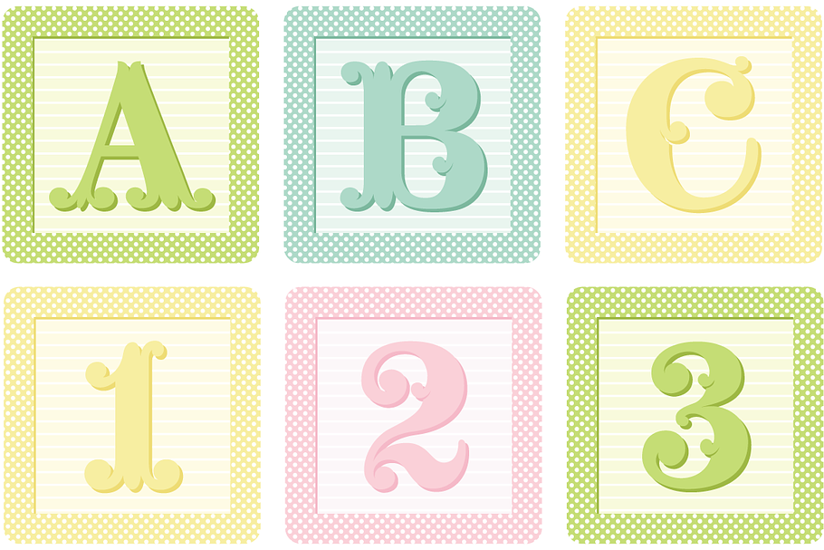 Vector Shabby French Blocks Alphabet in Illustrations - product preview 8