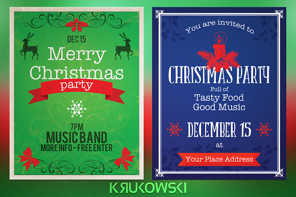 Vintage Christmas Flyers Bundle in Flyer Templates - product preview 2
