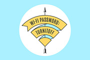 Vintage ribbon WiFi sign for free wi-fi in cafe or restaurant