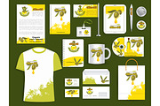Corporate identity vector items olive oil products
