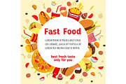 Vector poster for fast food restaurant menu