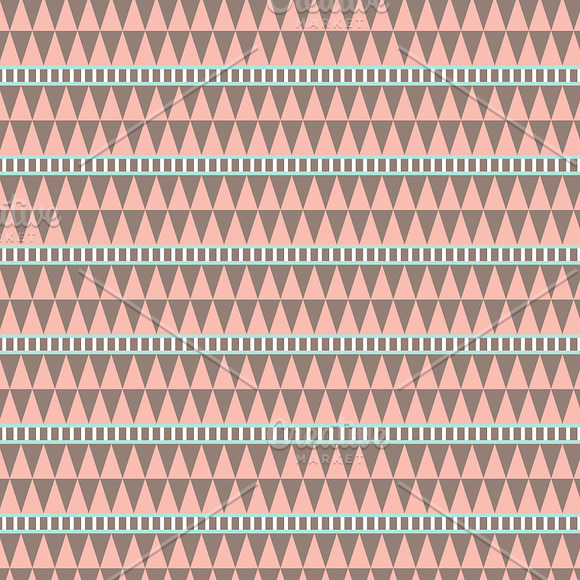 Tribal Style Mint & Coral Papers in Patterns - product preview 2