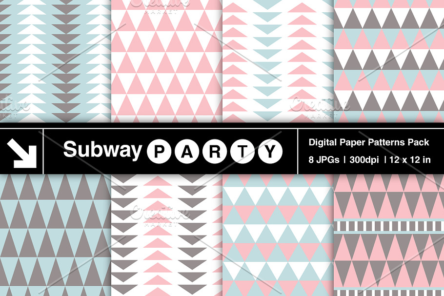 Tribal Style Blue & Pink Papers in Patterns - product preview 8