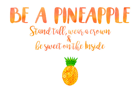 Watercolor pineapple set in Illustrations - product preview 4