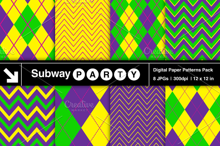 Mardi Gras Argyle & Chevron Papers in Patterns - product preview 8