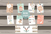 8 cute lovely design boho cards4#
