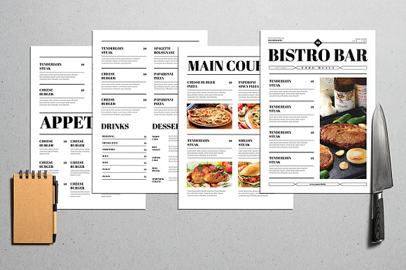 Newspaper Style Food Menus in Templates - product preview 1