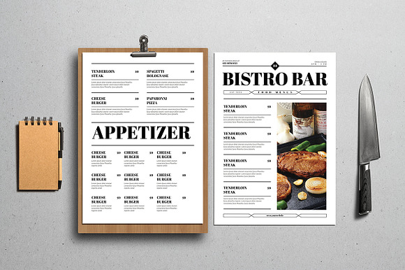 Newspaper Style Food Menus in Templates - product preview 2