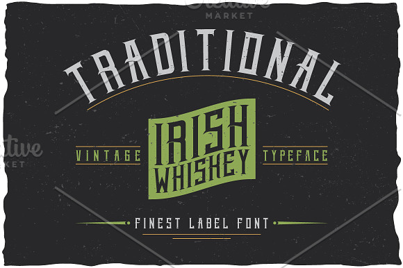 Irish Whiskey Vintage Label Typeface in Display Fonts - product preview 4
