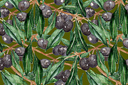 Olive oliva branch seamless pattern