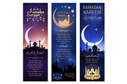 Vector greeting banners set for Ramadan Kareem