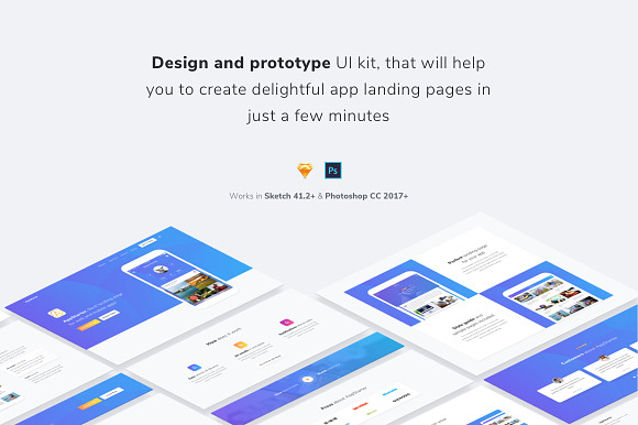 AppStarter: UI Kit for App Landings in UI Kits and Libraries - product preview 1