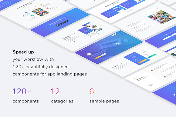 AppStarter: UI Kit for App Landings in UI Kits and Libraries - product preview 2