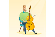Man playing the cello vector illustration.