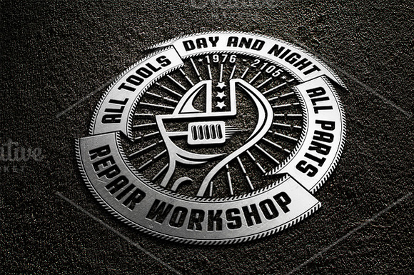 4 Repair workshop logo set in Logo Templates - product preview 2