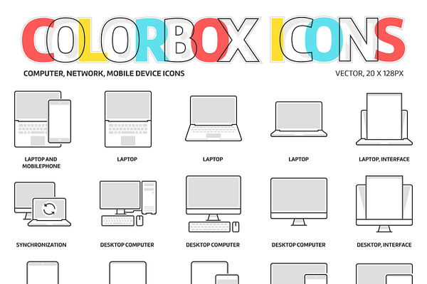 Colorbox icons, Computer, network