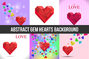Abstract Gem Hearts Backgrounds