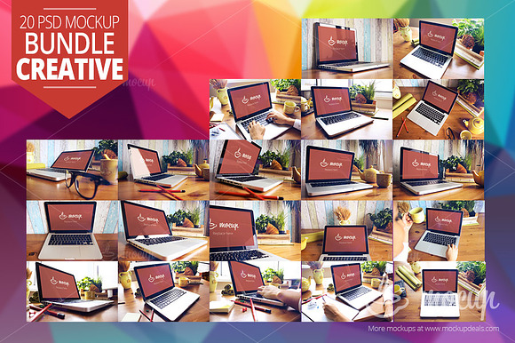 20 PSD Macbook Mockups set Creative in Mobile & Web Mockups - product preview 4