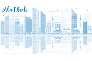 Outline Abu Dhabi City Skyline