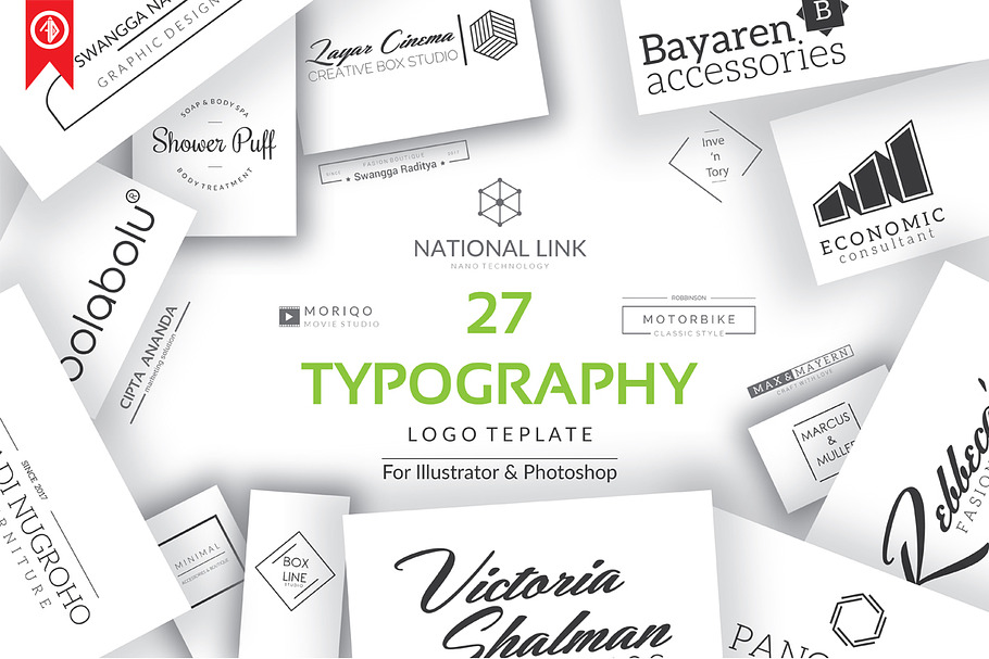 Typography Premade Logo Template in Logo Templates - product preview 8