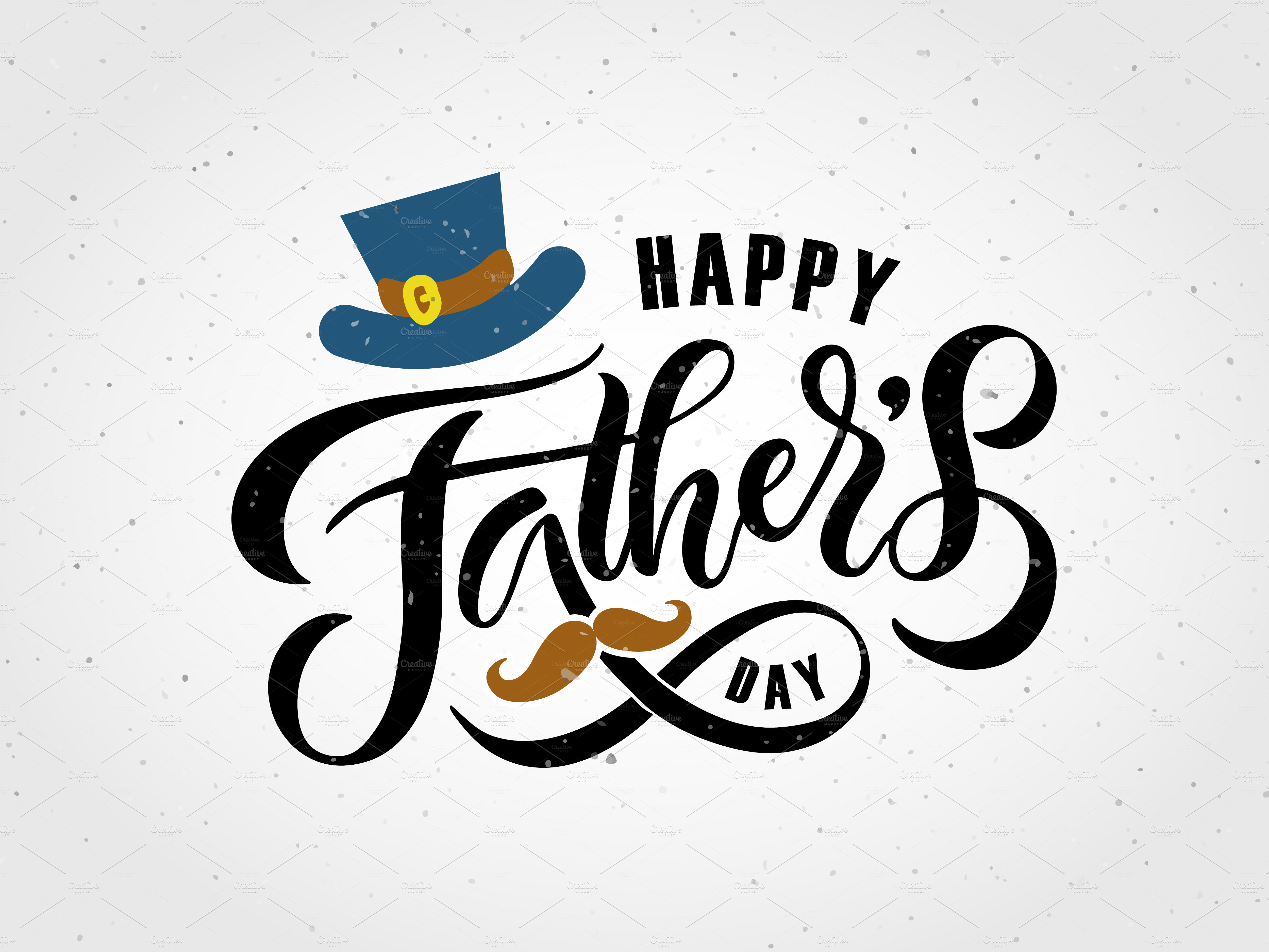 Happy Fathers Day Lettering Card | Creative Templates ...