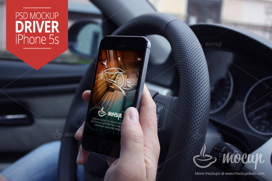 Mockup iPhone 5s Driver in Mobile & Web Mockups - product preview 8