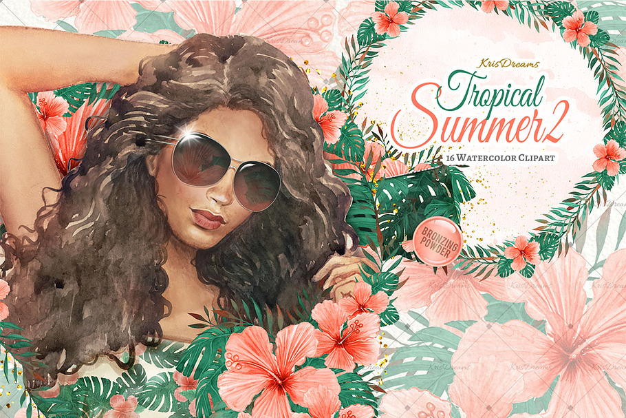 Tropical Summer 2 Clip Art Set in Illustrations - product preview 8