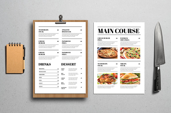 Newspaper Style Food Menus in Templates - product preview 3