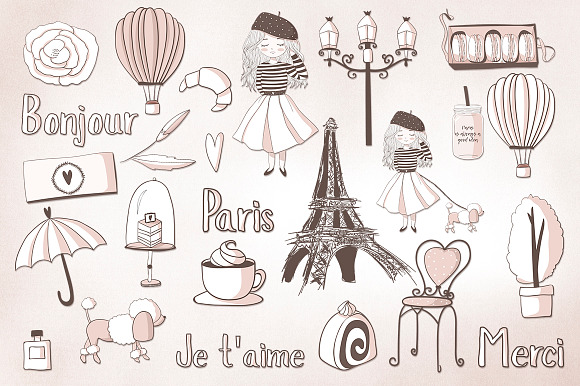 Paris Doodles Pack in Illustrations - product preview 1